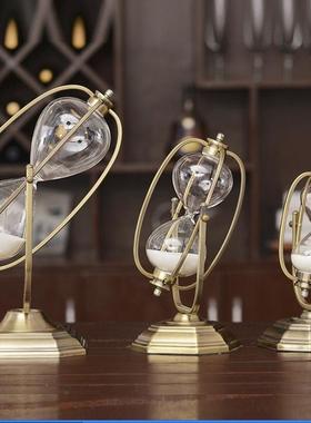 欧式金属仿古金沙漏客厅卧室书房沙漏计时器摆件软装家居摆设批发