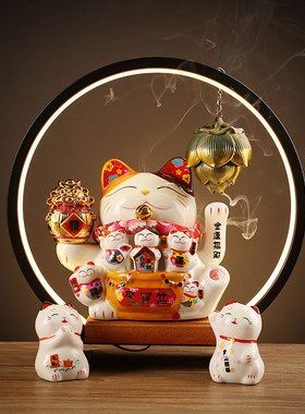 摇手招财猫摆件创意开业乔迁家居品店铺收银台送礼客厅自动招手
