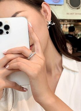 《西柚氧》925纯银戒指女高级感新款ins小众开口食指戒礼物送女友