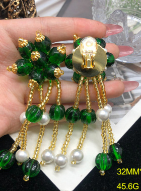 中古长款流苏琉璃配饰