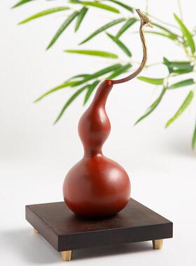 铜葫芦摆件新中式家居客厅玄关摆设办公室桌面装饰福禄寿喜财礼品
