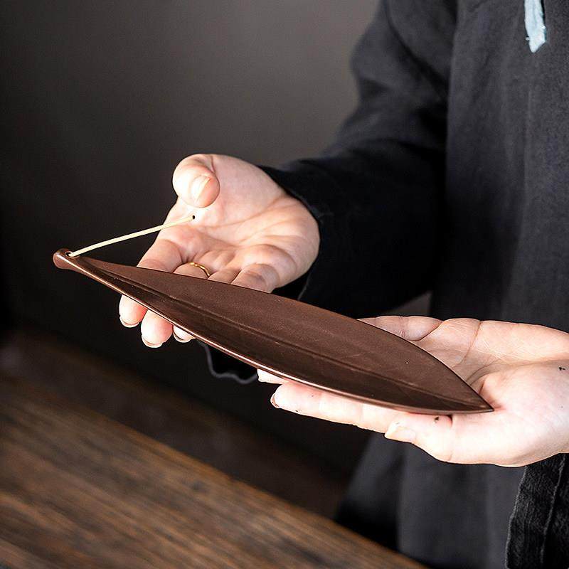 仿古柳叶陶瓷香炉线香香插家用室内熏香檀香创意线香炉香薰炉禅意,淘宝优惠券,粉丝福利购,淘宝优惠卷