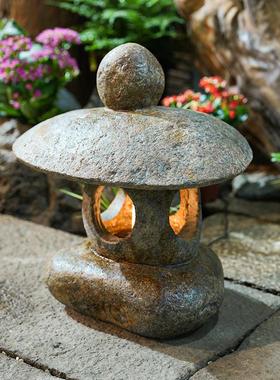 中式仿古庭院灯户外太阳能石灯笼别墅花园草坪灯造景布置装饰摆件