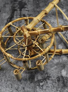 竹制摩天轮工艺品摆件礼物水车特色摆设装饰餐厅日韩料理餐具酒店