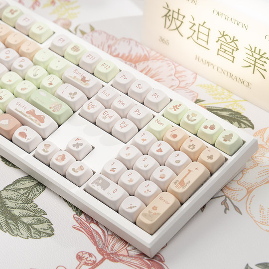 Wandering Cat Z108 Teclado mecánico inalámbrico Bluetooth con cable para niñas Oficina lindo sonido Mahjong silencioso 108 teclas RGB