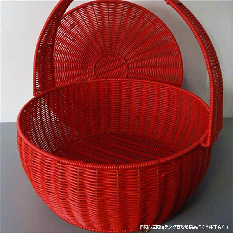 大容量野餐篮篮祭山篮家用手提篮水果篮拜拜编织仿藤拜神财神户外,淘宝优惠券,粉丝福利购,淘宝优惠卷