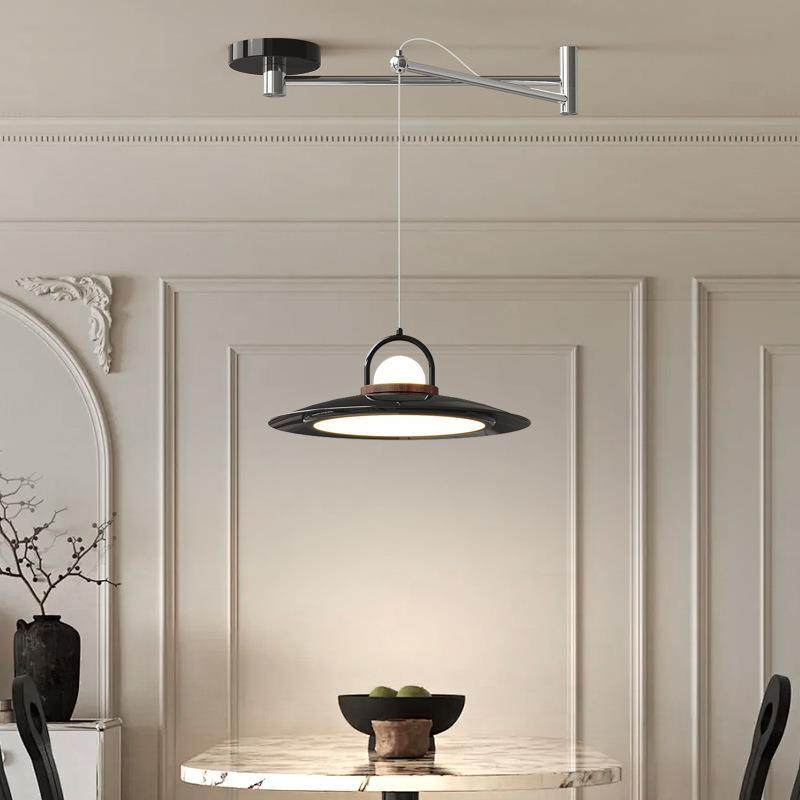 奶油中古餐厅吊灯复古卧室书房餐灯可移动摇臂飞碟吧台灯灯具,淘宝优惠券,粉丝福利购,淘宝优惠卷