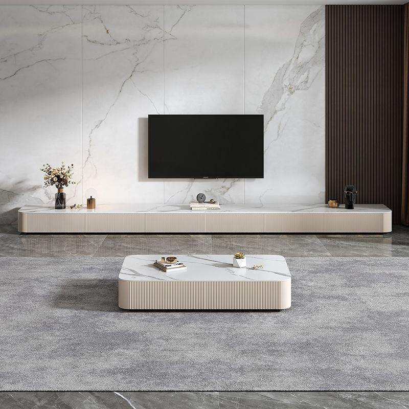 轻奢岩板电视柜简约现代小户型客厅家用茶几组合圆角落地实木地柜,淘宝优惠券,粉丝福利购,淘宝优惠卷