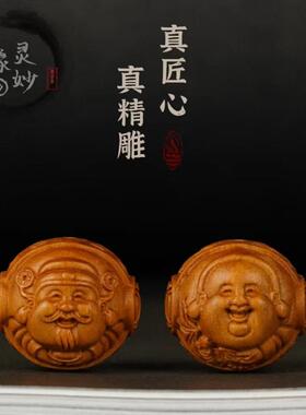 檀香木财神爷手串配件发财转运