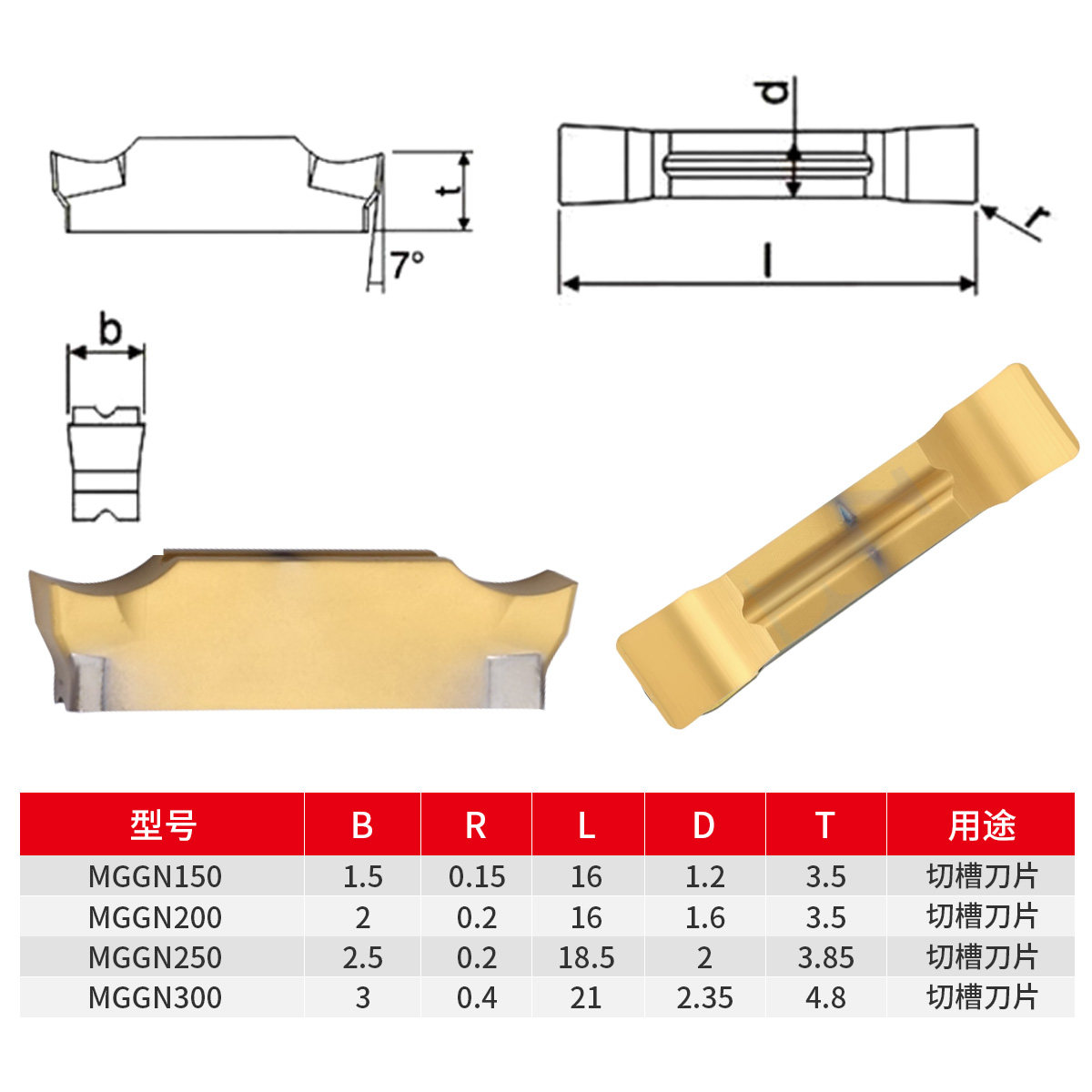 数控切槽刀片平口黄色MGGN200/300/400平头2mm钢件切槽切断割刀粒,淘宝优惠券,粉丝福利购,淘宝优惠卷