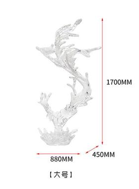 现代轻奢透明树脂浪花摆件大型落地雕塑酒店客厅玄关样板房艺术品