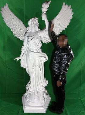 大型欧式玻璃钢雕塑胜利女神非石膏天使摆件西方人物雕像艺术品