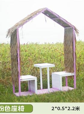 户外座椅风景区打卡拍摄民宿防腐木秋千拍照合影背景装饰摆件