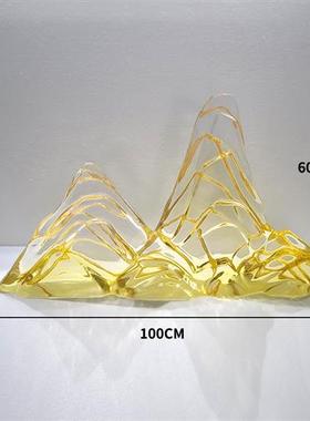 现代创意雕塑透明树脂假山工艺品样板房别墅酒店会所玄关装饰摆件