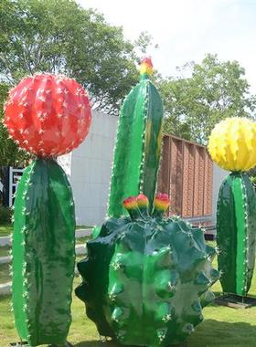 大型仿真仙人掌玻璃钢雕塑户外热带植物仙人球园林景观装饰品摆件