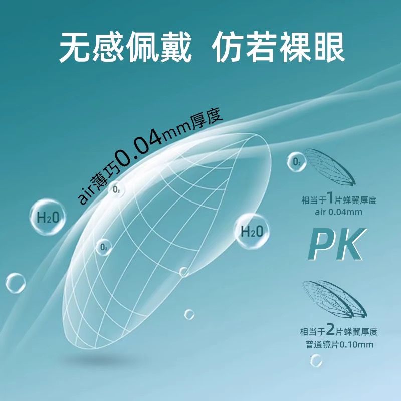博士伦air薄巧季抛直径13.4适合小眼睛的隐形眼镜近视度数可配TX