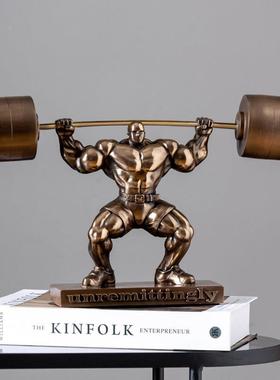 大力士健身房模型摆件创意客厅肌肉男健美人物手办工艺品风格雕塑