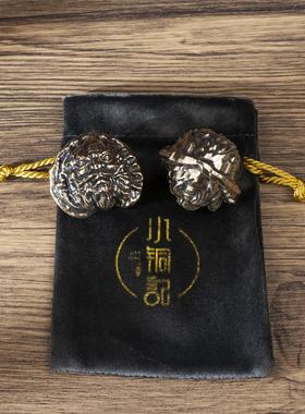 小铜记黄铜核桃实心文玩钟馗手把件礼品解压工艺品送朋友长辈礼物