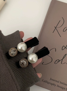 小香风珍珠水钻发夹刘海侧边夹