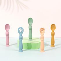 Baby Childrens school eating training spoon to drink soup and drinking porridge elbow baby auxiliary spoon Childrens soup spoon manufacturer