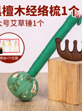艾草养生锤经络锤拍打器疏通颈肩锤背拍八虚拍子布捶按摩敲打棒梳