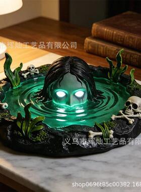跨境新品树脂幽灵小夜灯摆件级感小众家居客厅桌面装饰品工艺品
