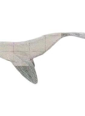 定制镂空鲸鱼雕塑售楼处商场展厅酒店不锈钢铁艺网格金鱼悬吊装饰