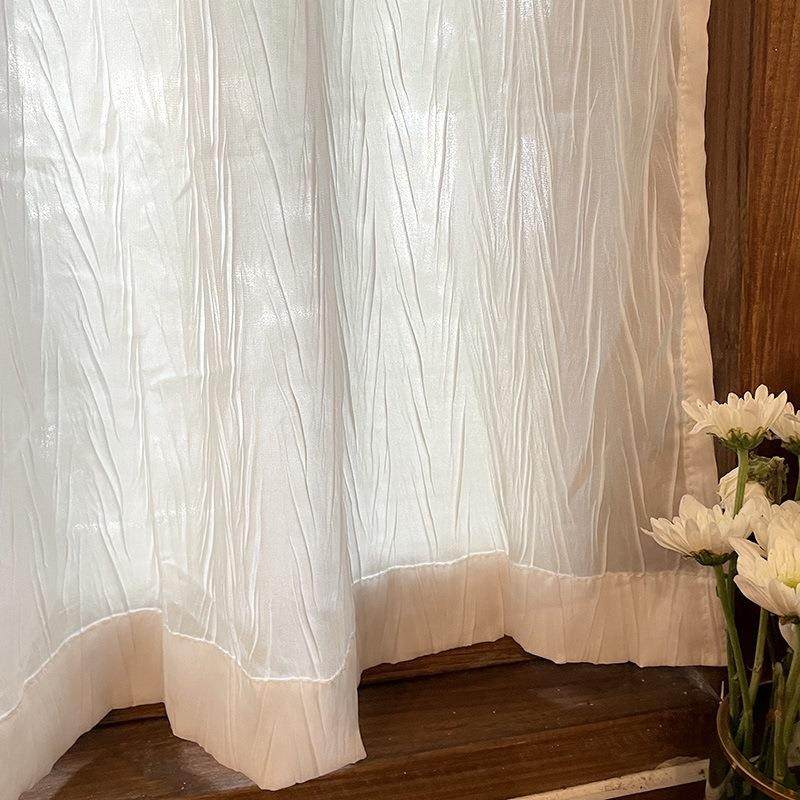 压皱窗幔魔术贴断感 隔卧室门帘纱帘飘窗法式打孔 窗帘轻 奢免高,淘宝优惠券,粉丝福利购,淘宝优惠卷