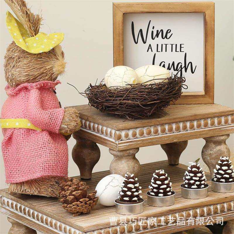 创意木质底座家居装饰茶几相框摆件点心托盘乡村风装饰实木收纳架,淘宝优惠券,粉丝福利购,淘宝优惠卷