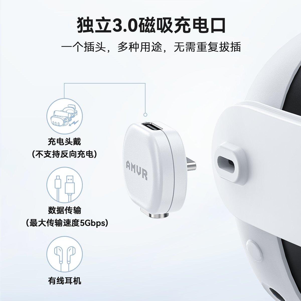 AMVR磁吸充电套组数据线VR快充充电坞吸附即放即充Type-c,淘宝优惠券,粉丝福利购,淘宝优惠卷