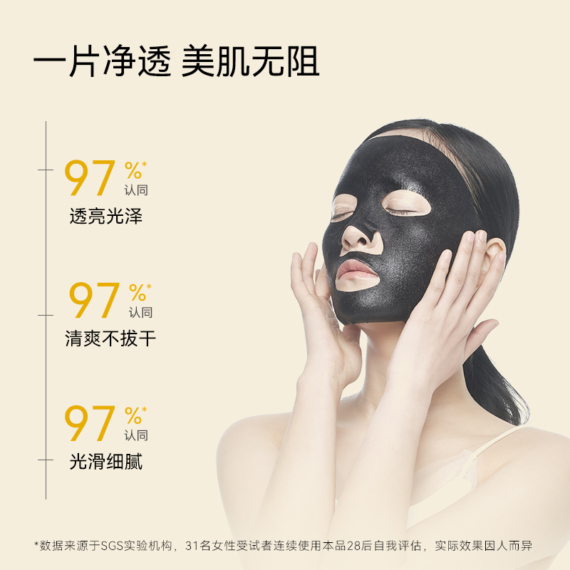 【泥碳清洁】HONEYZIP黑春雨黑泥碳清洁面膜6片装正品贴片旗舰店-图1