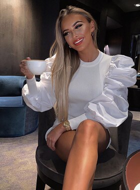 极速2020 Retro Womens Long Puff Sleeve BlouOse Shirts Spring