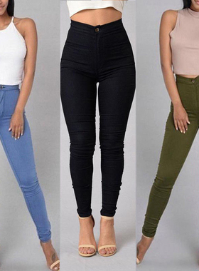 极速Women Jeansk Fashion Solid Leggings Sexy Fitness High Wa