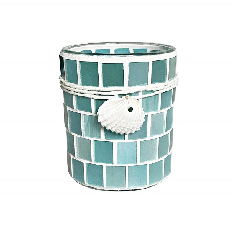 新热销地中海系h贝壳马赛克烛台玻璃蜡烛杯装饰蜡烛台 满1000个包,淘宝优惠券,粉丝福利购,淘宝优惠卷