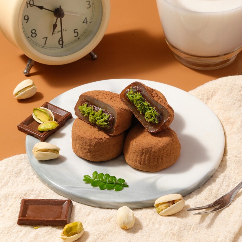 识欲迪拜风味开心果酱面包丝和风生巧福团巧克力麻薯糕点零食麻糍