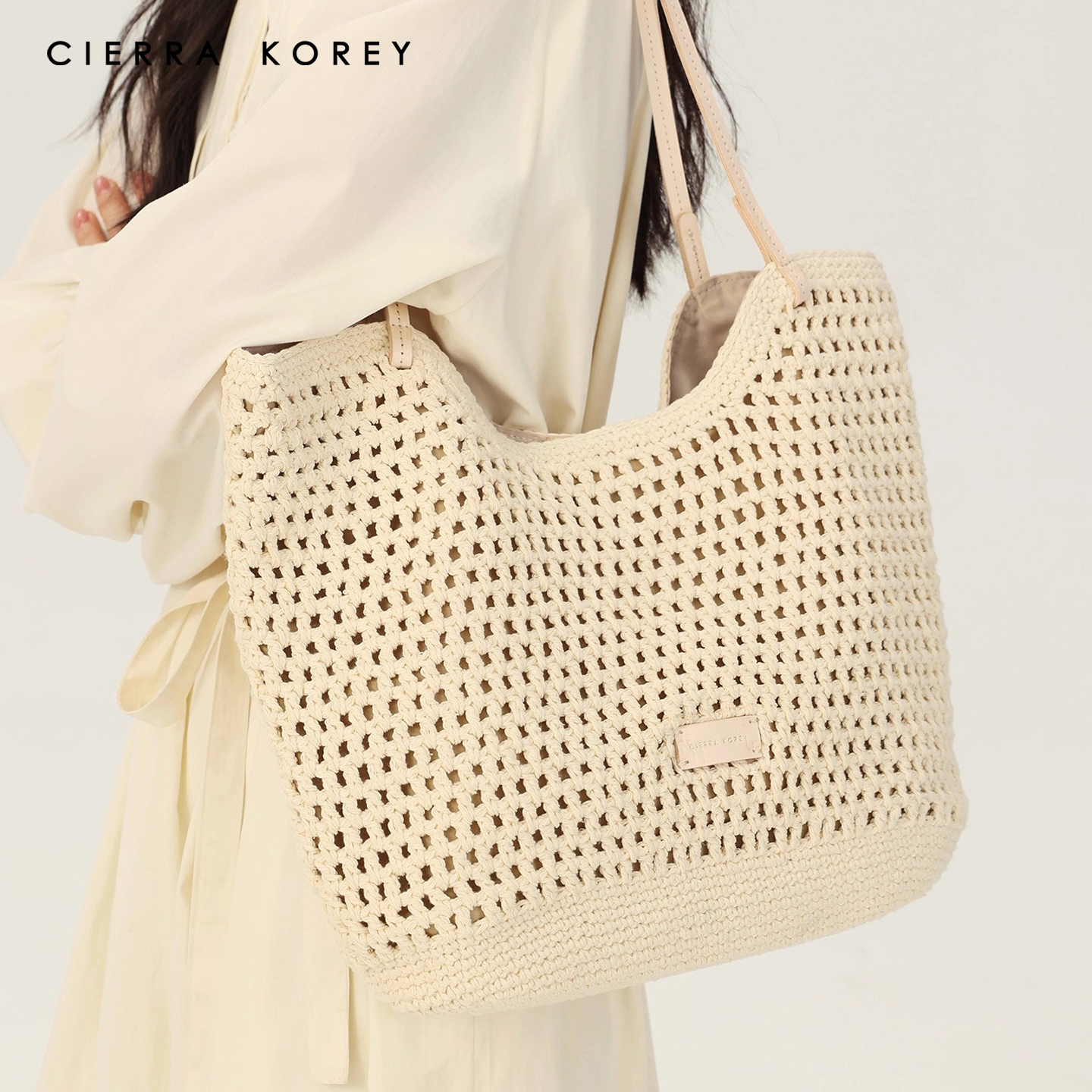 Cierra Korey官网 海边度假托特包包女夏天2025新款编织包单肩包