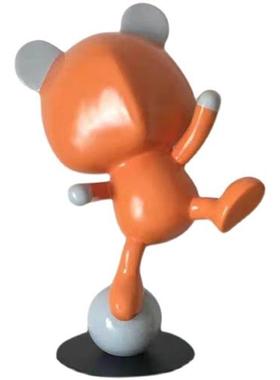 大型玻璃钢卡通熊雕塑楼梯口现代装饰落地摆件酒店艺术品简约潮流