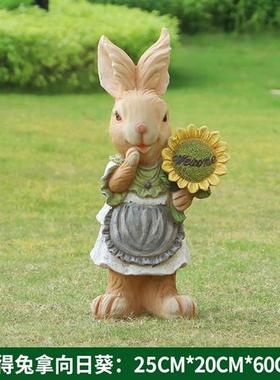 玻璃钢卡通彼得兔雕塑园林景观花园庭院装饰品户外草坪幼儿园摆件