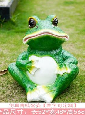 喷水大青蛙摆件花园户外动物仿真流水大天鹅模型雕塑庭院鱼池装饰