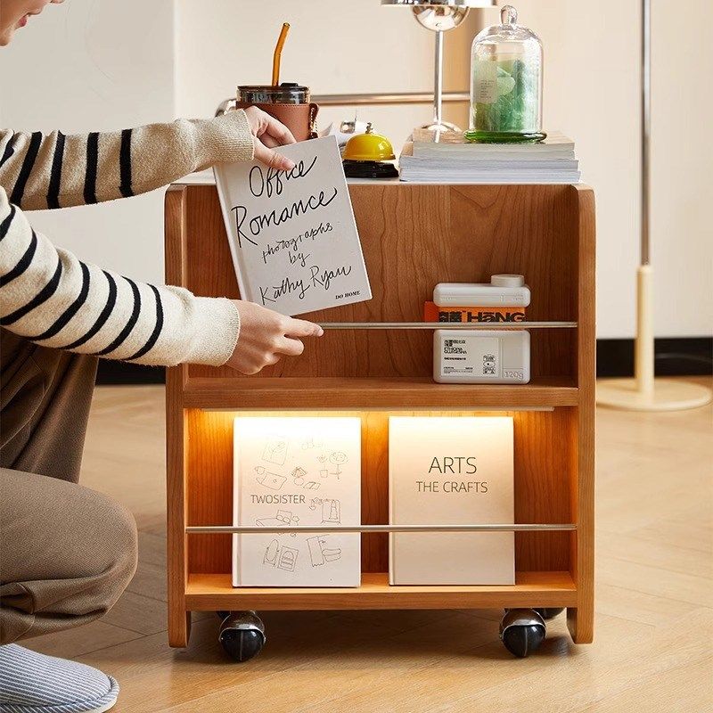 茶几实木小桌子日式樱桃木茶桌可移动小推车沙发边几岩板茶水柜,淘宝优惠券,粉丝福利购,淘宝优惠卷