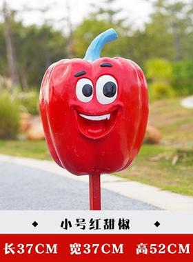 户外卡通水果草莓西瓜苹果雕塑农场蔬菜白菜辣椒茄子玉米南瓜模型