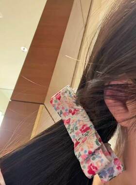 莫奈花信 森系甜美碎花蝴蝶结香蕉夹今年流行独特漂亮抓夹头发饰