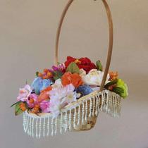 Hanfu Photography Props Flower Basket New Classical Dance Ancient Wind Flow Su Portable Bamboo Choreographic Basket Square Dance Flower Basket