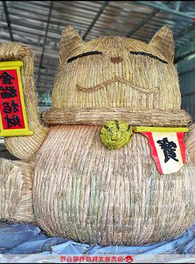 定制仿真动物奶牛造型草雕稻草艺术节农耕文化稻草人定做厂家