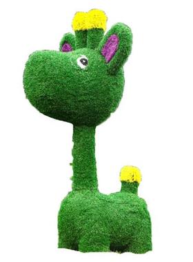 户外草坪大型绿植动物草皮长颈鹿雕塑售楼部卡通梅花鹿座椅大摆件