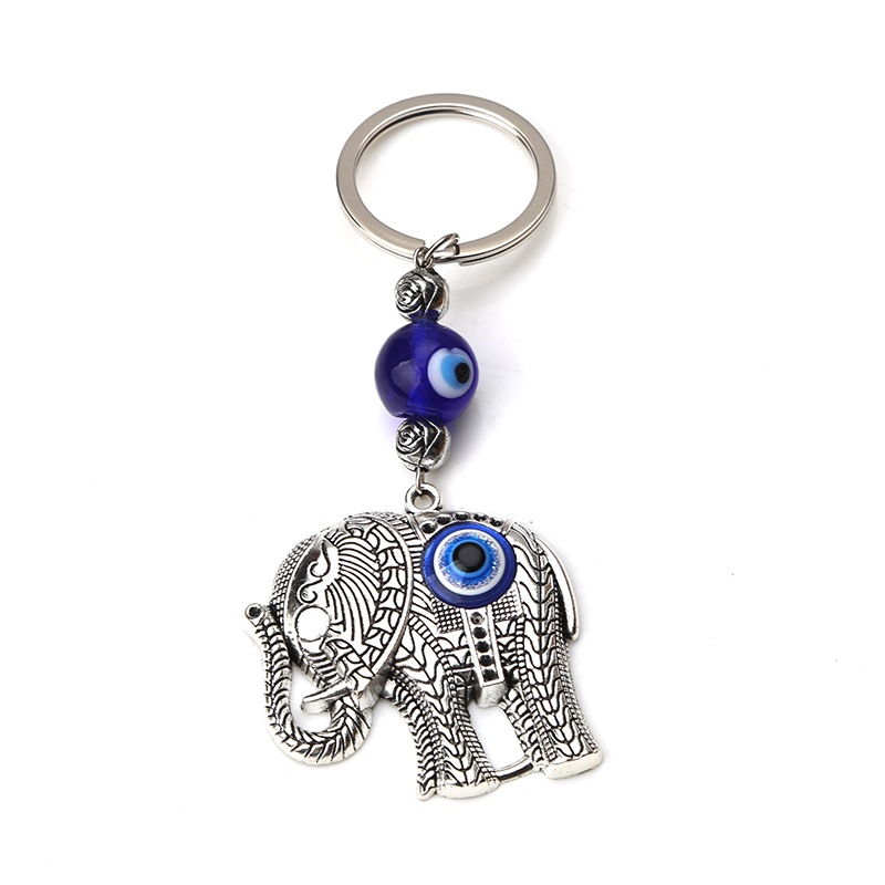 网红Turkish Blue EviL Eye Charm Keychains Fatima Hamsa Hand-图1