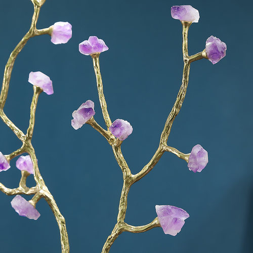 紫水晶发财树高级葫芦摆件客厅招财乔迁高档玄关入户装饰紫气东来 - 图3