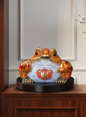 三足八方来财金蟾黄铜摆件客厅玄关办公室收银台装饰乔迁开业礼品
