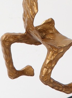 新中式抽象金属工艺品镂空马摆件办公室玄关酒柜客厅家居软装饰品