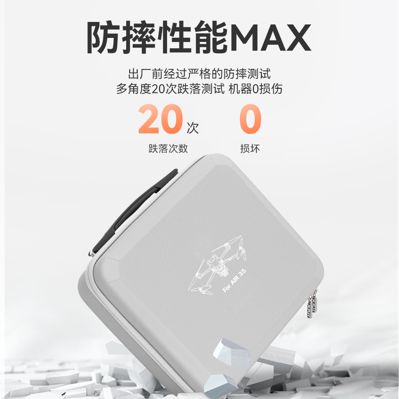 XFJI适用DJI大疆Air3S收纳包御Mavic Air3S便携背包无人机air3畅飞套装防爆箱RC2带屏配件保护手提盒双肩包袋 - 图2